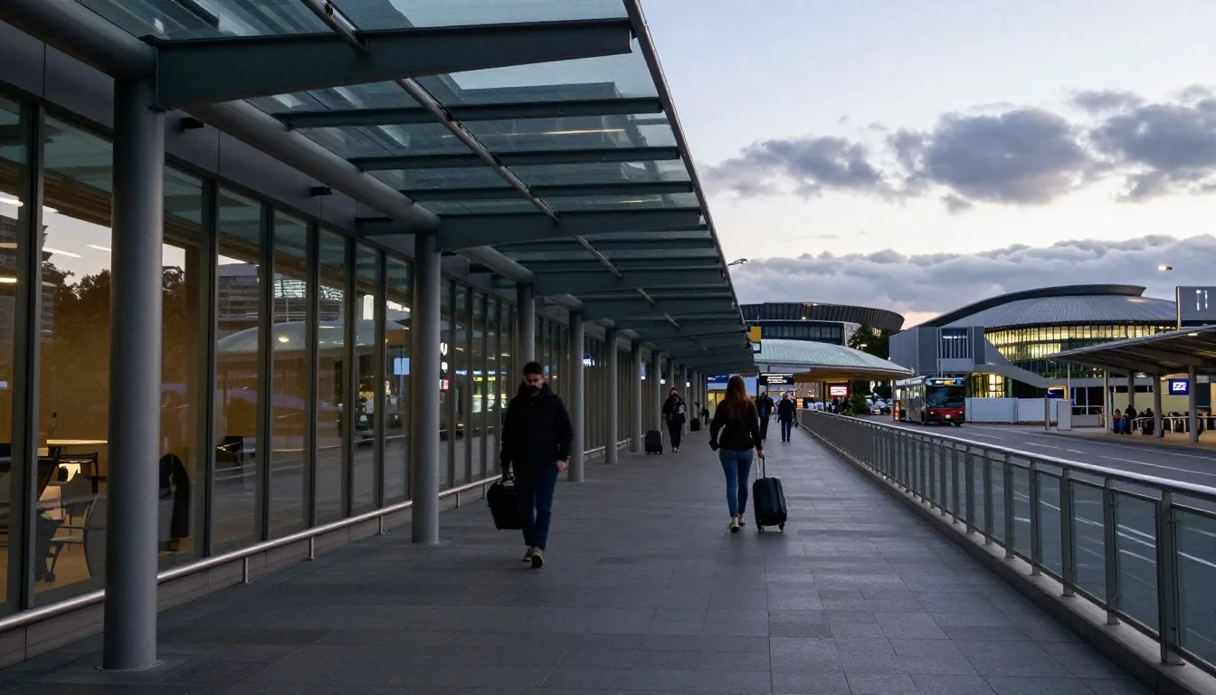 Melbourne Airport terminal buildings connected by walkways
