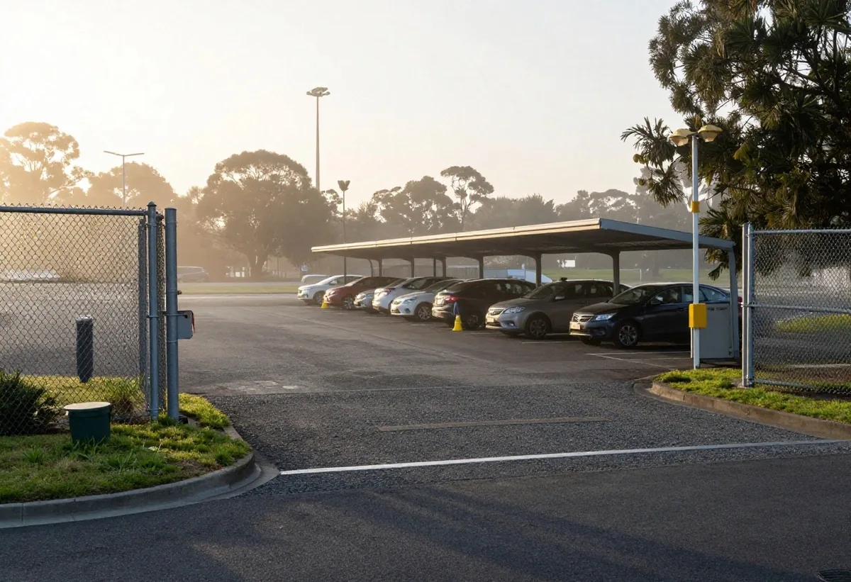Off-site private car park near Tullamarine with shuttle van